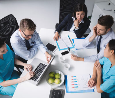 Team of doctors in a meeting at conference room Team of doctors in a meeting at conference room